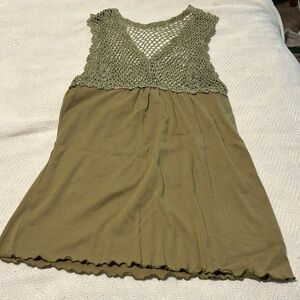 Olive Green Crochet Top